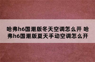 哈弗h6国潮版冬天空调怎么开 哈弗h6国潮版夏天手动空调怎么开